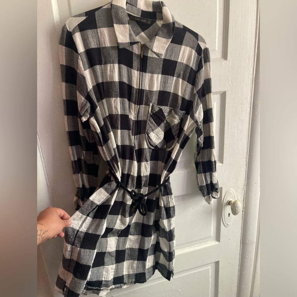 Zara Basic Black And White Button Mini Dress Tuni… - image 7